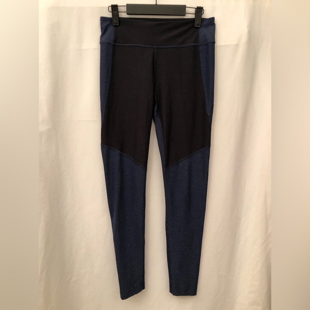 Outdoor Voices Leggings Medium Blue Black Two Tone Stretch Workout Athleisure